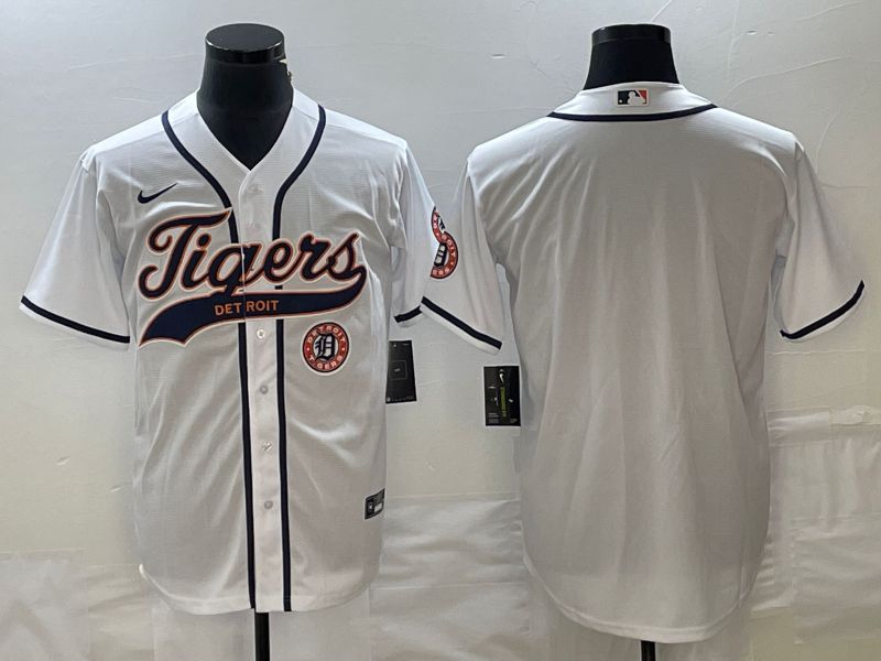 Men Detroit Tigers Blank White Joint Name 2025 Nike MLB Jersey style 3->detroit tigers->MLB Jersey